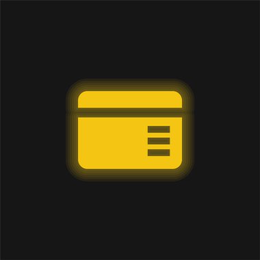 Banking Card yellow glowing neon icon clipart