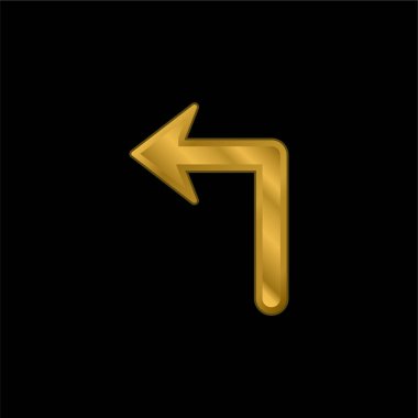 Büyük Boyutlu Ok Sol Altın Kaplama Metal Simge veya Logo Vektörüne Dönüş
