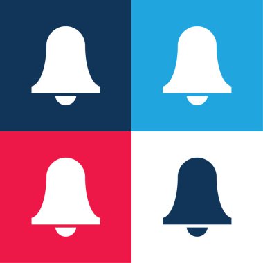 Alarm Çanı Sembolü Mavi ve Kırmızı Minimum Renk Simgesi