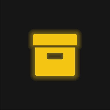 Kutu sarısı parlak neon simgesi