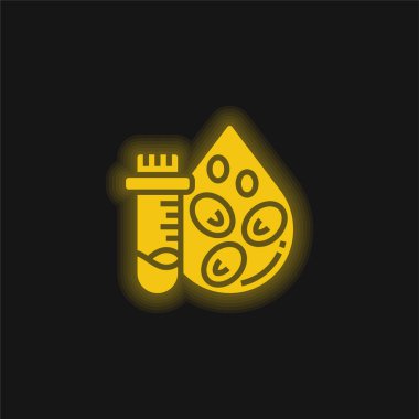 Kan sayımı testi sarı parlayan neon simgesi