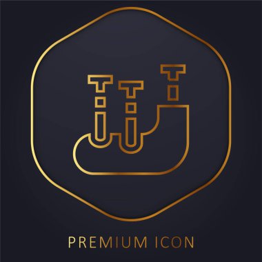 Gayda altın çizgisi logosu veya simgesi