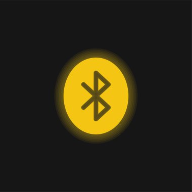 Bluetooth sarı parlak neon simgesi