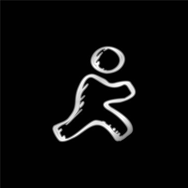 AOL Çizilmiş Logo Değişkeni gümüş kaplama metalik simge