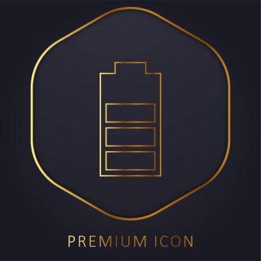 Pil Seviyesi Arayüz Sembolü Altın çizgi prim logosu veya simgesi