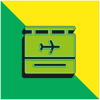 Havaalanı Yeşil ve sarı modern 3d vektör simgesi logosu