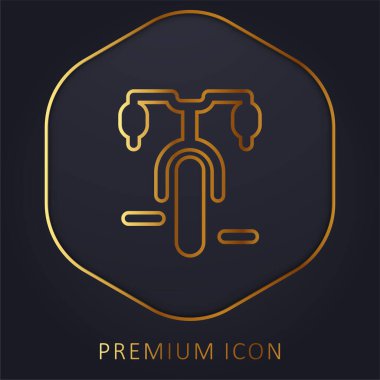 Altın çizgili bisiklet logosu veya simgesi