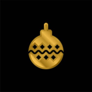 Bauble gold plated metalic icon or logo vector clipart