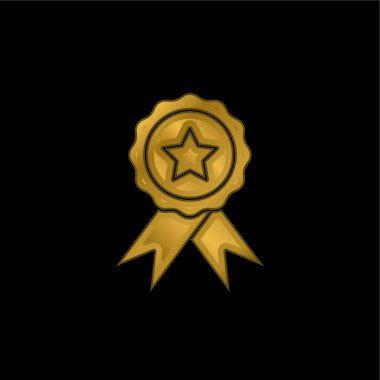 Rozet altın kaplama metalik simge veya logo vektörü