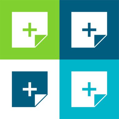 Düğme Düzlüğü 4 renk asgari simgesi seti ekle