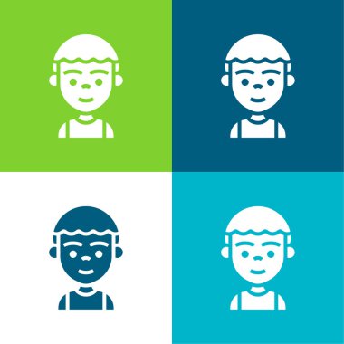 Oğlan Düz 4 renk en küçük simge seti