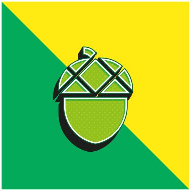 Yeşil ve sarı modern 3d vektör simgesi logosu