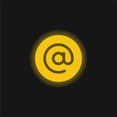 Parlayan sarı neon ikonunda