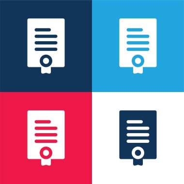 Anlaşma mavi ve kırmızı dört renk en düşük simge kümesi