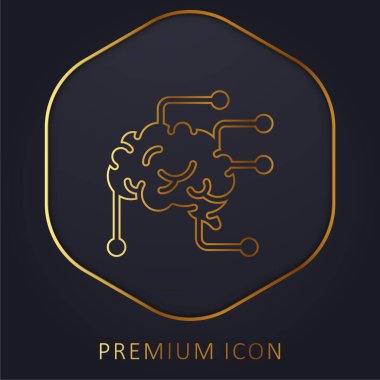 Beyin altın çizgisi prim logosu veya simgesi