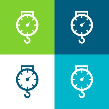 Düz Düz 4 renk simgesi kümesi