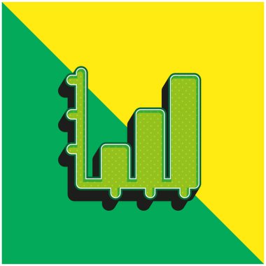 Çubuk Grafik Yeşil ve Sarı 3D vektör simgesi logosu