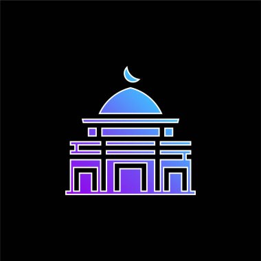 Al Aqsa Mosque blue gradient vector icon clipart
