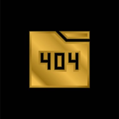 404 altın kaplama metalik simge veya logo vektörü