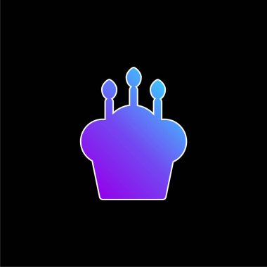 Doğum günü pastası mavi gradyan vektör simgesi