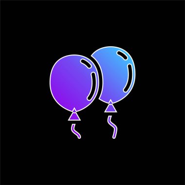 Balonlar mavi gradyan vektör simgesi