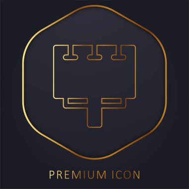 Altın çizgi prim logosu veya simgesi reklamı
