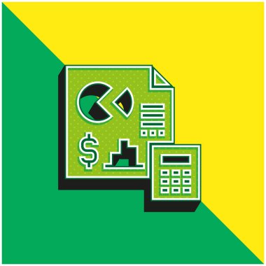 Accounting Green and yellow modern 3d vector icon logo clipart