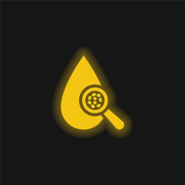 Kan testi sarı parlayan neon simgesi