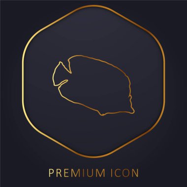 Sancak Balığı Silueti Altın Hat prim logosu veya simgesi