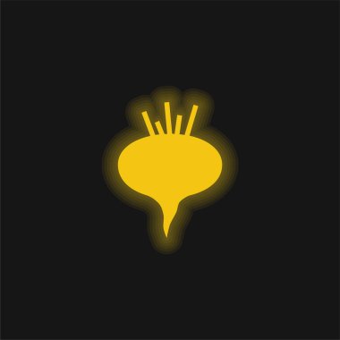 Beetroot yellow glowing neon icon clipart
