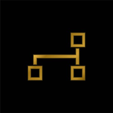 Altın kaplama metalik simge veya logo vektörünü engeller