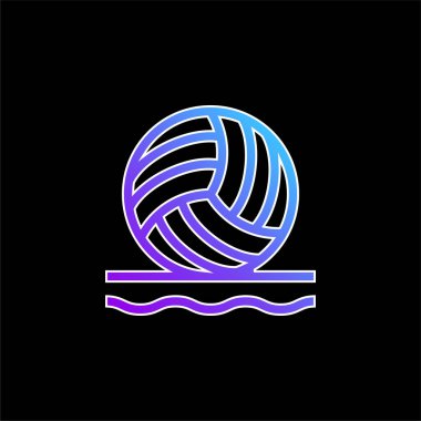 Plaj voleybolu mavi eğimli vektör simgesi