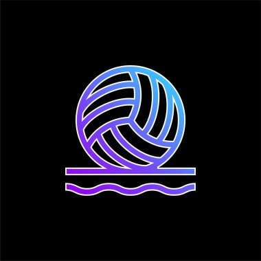 Beach Volleyball blue gradient vector icon clipart