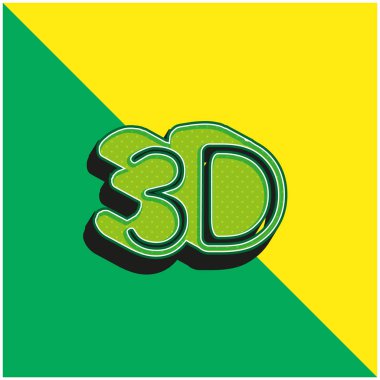 3D Sembol Yeşil ve sarı 3D vektör simgesi logosu
