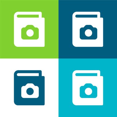 Albüm Düz 4 renk minimal simgesi seti