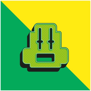 Sırt çantası yeşil ve sarı modern 3d vektör simgesi logosu