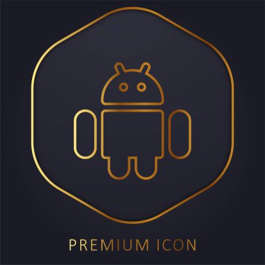Android altın çizgi premium logosu veya simgesi