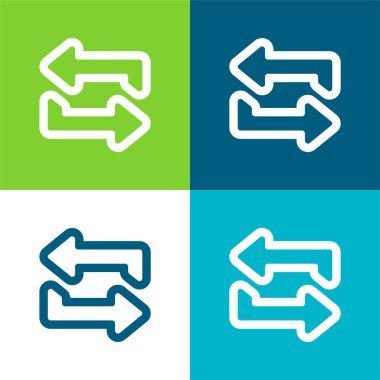 Oklar İki Düz Düz Renk en az simge kümesi