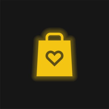 Doğumgünü sarı parlak neon simgesi