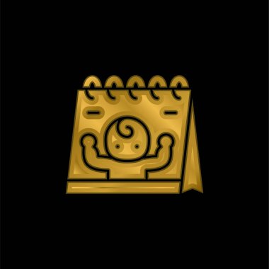 Doğuştan altın kaplama metalik simge veya logo vektörü