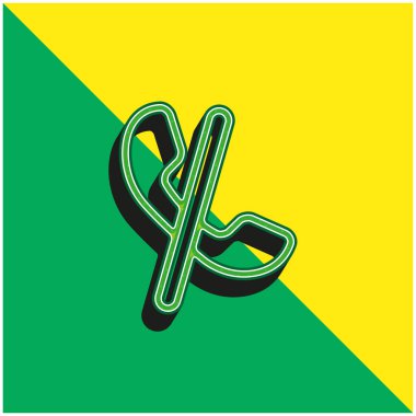 Kesik Yeşil ve Sarı 3D vektör logosuyla Auricular Bloklanmış Çağrı İşareti