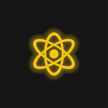 Atom sarısı parlak neon simgesi