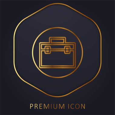 Evrak çantası altın çizgi prim logosu veya simgesi