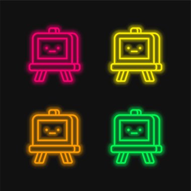 Karatahta parlayan neon vektör simgesi