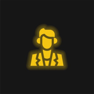 Aktör sarı parlak neon simgesi