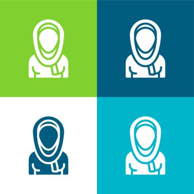 Arap Düz 4 renk simgesi seti