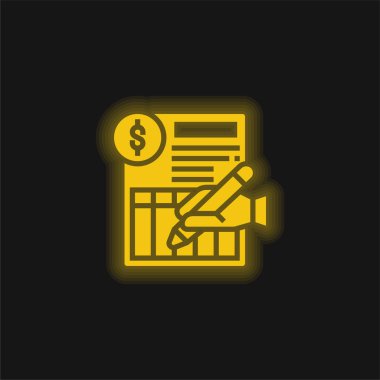 Banka Beyanı: Sarı parlak neon simgesi