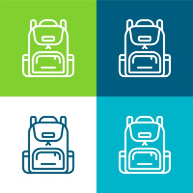 Sırt çantası Düz 4 renk minimal simgesi seti