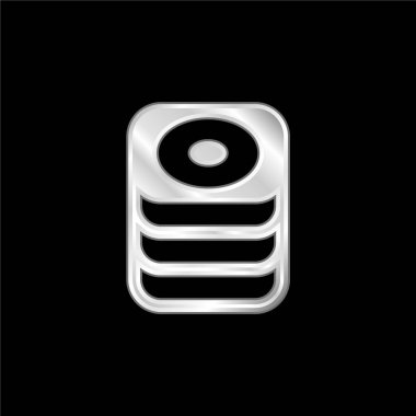 Büyük Veritabanı gümüş kaplı metalik simge