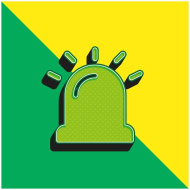 Alarm Yeşil ve Sarı Modern 3D vektör simgesi logosu